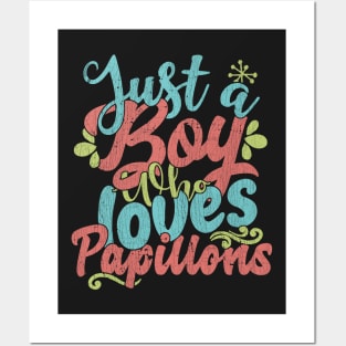 Just A Boy Who Loves Papillons dog Gift product Posters and Art